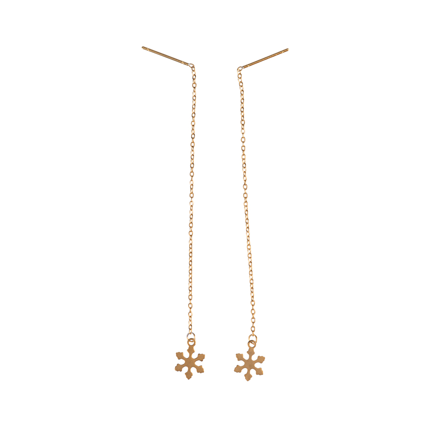 Σκουλαρίκια Snowflakes Gold